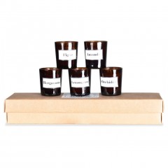 SCENTED CANDLES O INT NATURAL SET OF 5 